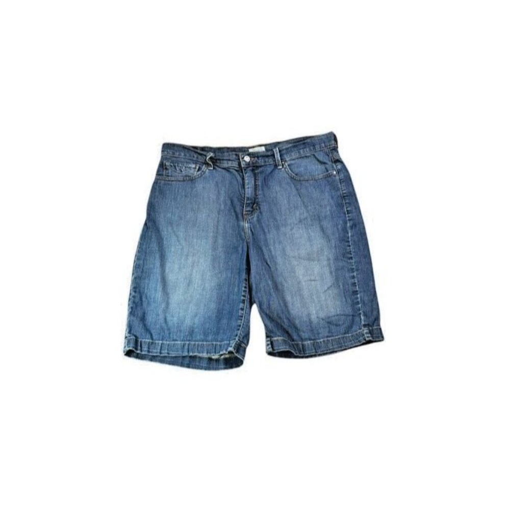 Levis 512 Shorts Womens Size 14 Plus Blue Perfectly Slimming Denim Bermuda Jorts